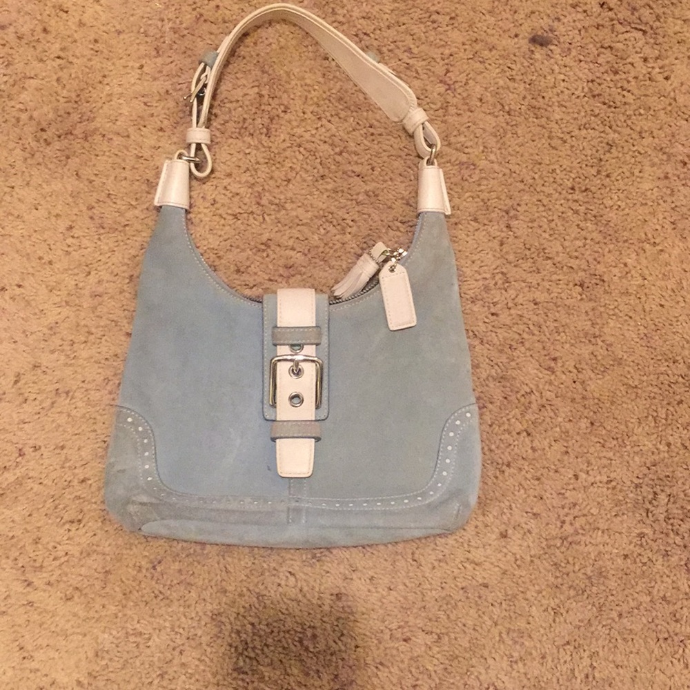Coach Bag - Baby Blue Suede